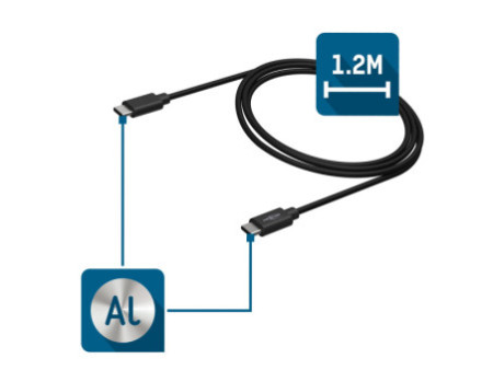 ANSMANN Câble de données & de charge, USB-C - USB-C mâle