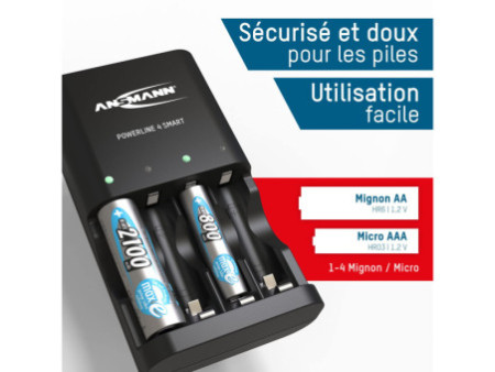 ANSMANN Chargeur intelligent Powerline 4 Smart, noir