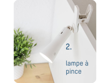 ANSMANN Lampe de bureau à LED sans fil 3en1, dimmable, blanc