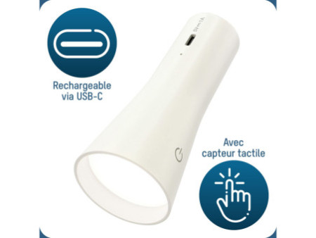 ANSMANN Lampe de bureau à LED sans fil 3en1, dimmable, blanc