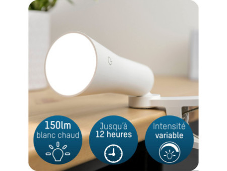 ANSMANN Lampe de bureau à LED sans fil 3en1, dimmable, blanc