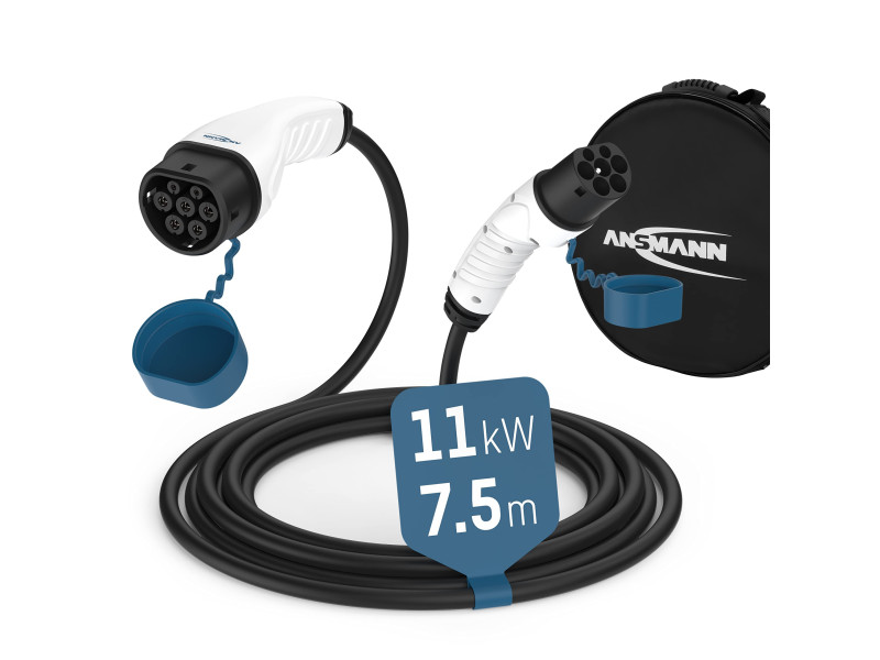 ANSMANN Câble de charge voiture électrique, noir/blanc