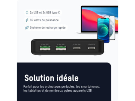 ANSMANN Chargeur USB de bureau DC465PD, noir