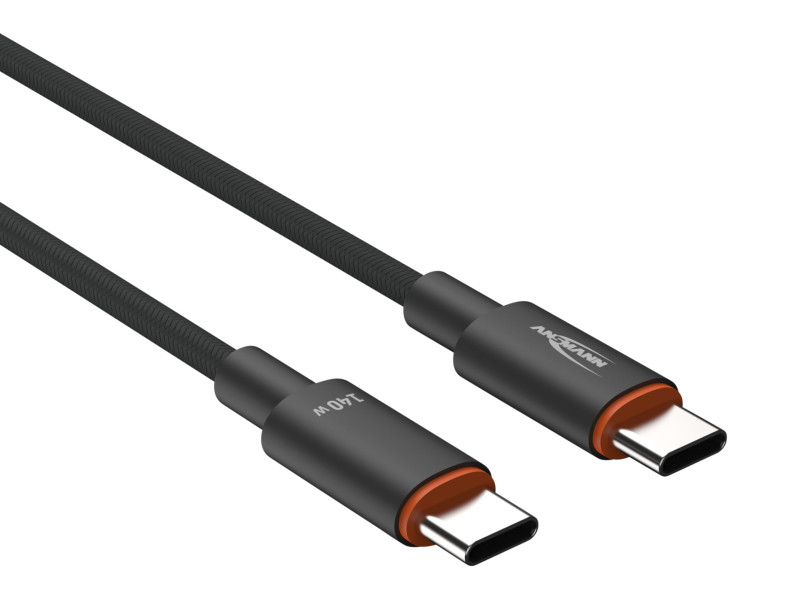 ANSMANN Câble de données et de charge, anthracite, 0,6 m
