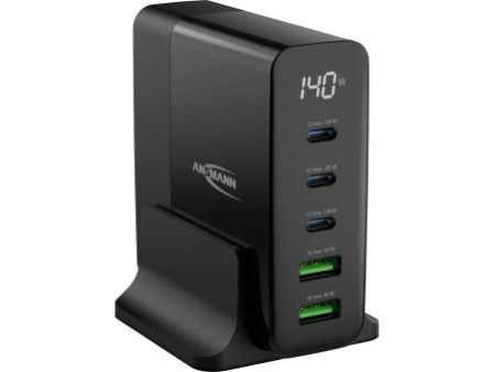 ANSMANN Chargeur de bureau USB DC5140PD, 5 ports, 140 watts