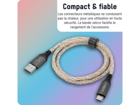 ANSMANN Câble de données & de charge, LED, USB-A/USB-C mâles