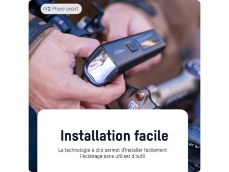 ANSMANN Feu avant LED pour vélo, 100 lux, noir
