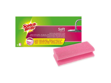 Scotch-Brite Eponge de nettoyage Soft, rose clair/blanc