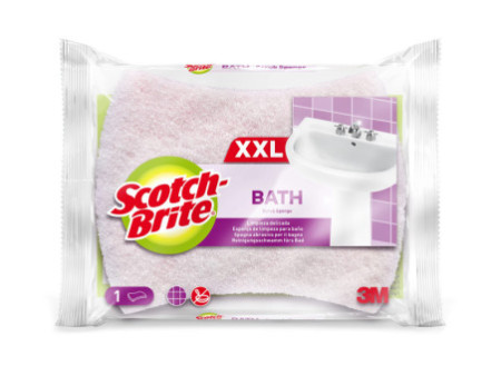 Scotch-Brite Eponge de nettoyage Bath XXL, rose/blanc