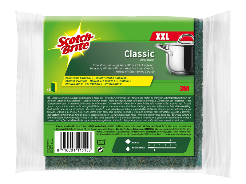 Scotch-Brite Eponge de nettoyage Classic XXL, vert/jaune