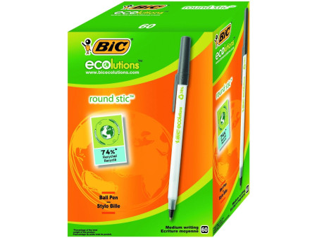 BIC Stylo à bille ECOlutions Round Stic, noir