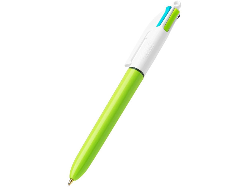 BIC Stylo à bille rétractable 4 Colours Fun, bleu /blanc