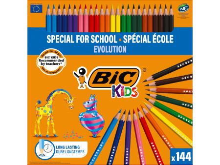 BIC KIDS Crayons de couleur Evolution ECOlutions, paquet de