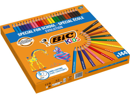 BIC KIDS Crayons de couleur Evolution ECOlutions, paquet de