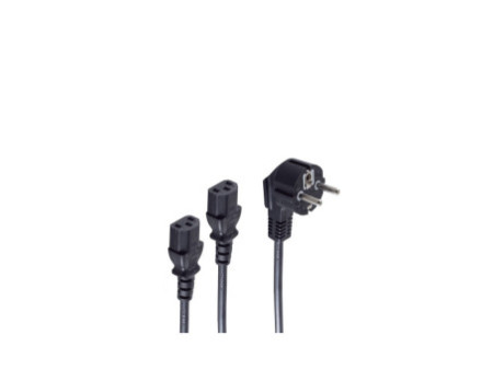 shiverpeaks BASIC-S Câble d'alimentation Y, noir, 1,8 m