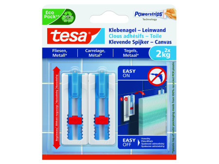 tesa Powerstrips Clou adhésif, pour carrelage & métal, 2 kg