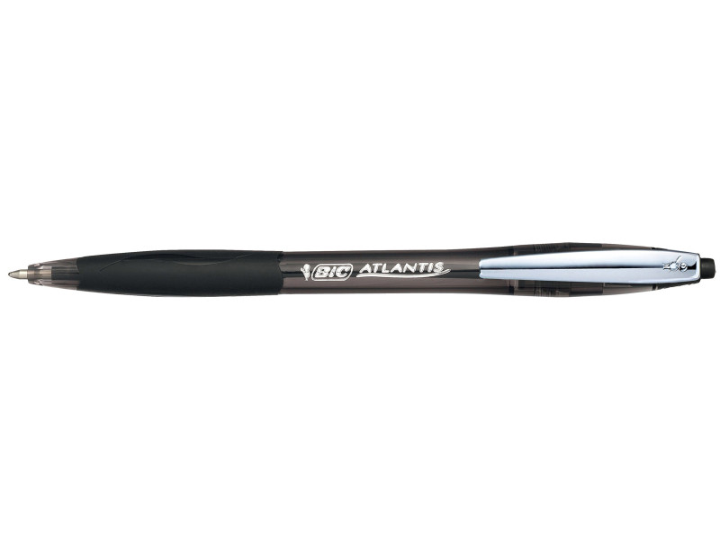 BIC Stylo à bille rétractable Atlantis Soft, noir