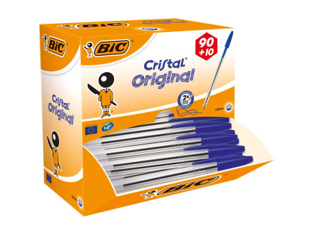 BIC Stylo à bille Cristal Original, VALUE PACK, bleu