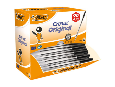 BIC Stylo à bille Cristal Original, VALUE PACK, noir