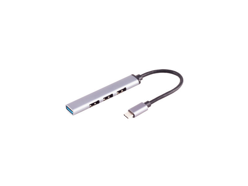 shiverpeaks Hub BASIC-S USB-C 3.0, 4 connexions, ALU, mince