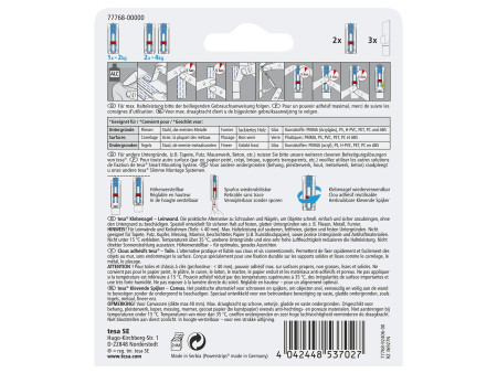 tesa Powerstrips Clou adhésif, pour carrelage & métal, 2 kg