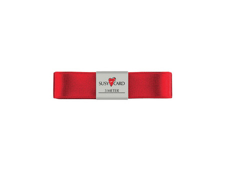 SUSY CARD Ruban cadeau 'double satin', 25 mm x 3 m, bleu