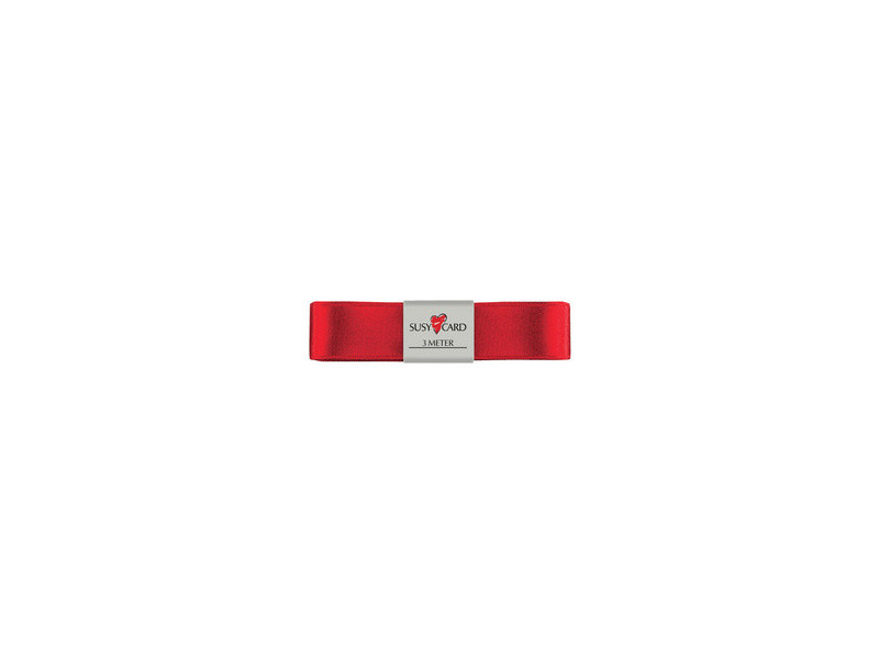 SUSY CARD Ruban cadeau 'double satin', 25 mm x 3 m, bleu