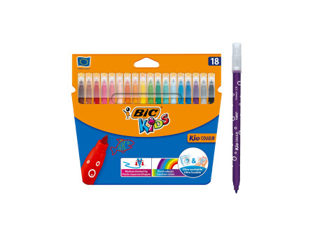 BIC KIDS Feutre Kid Couleur medium, étui en carton de 18