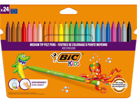 BIC KIDS Feutre Kid Couleur medium, étui en carton de 24