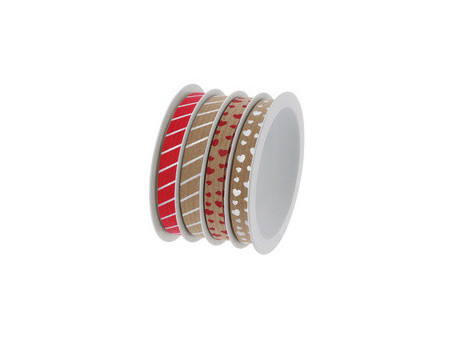 SUSY CARD Ruban bolduc multibobine 'Malta-Mix rouge'