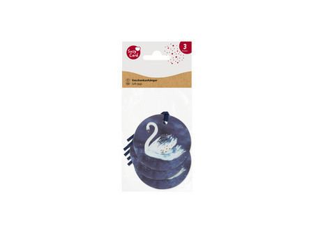SUSY CARD Etiquette cadeau rond 'Swan lake light blue'