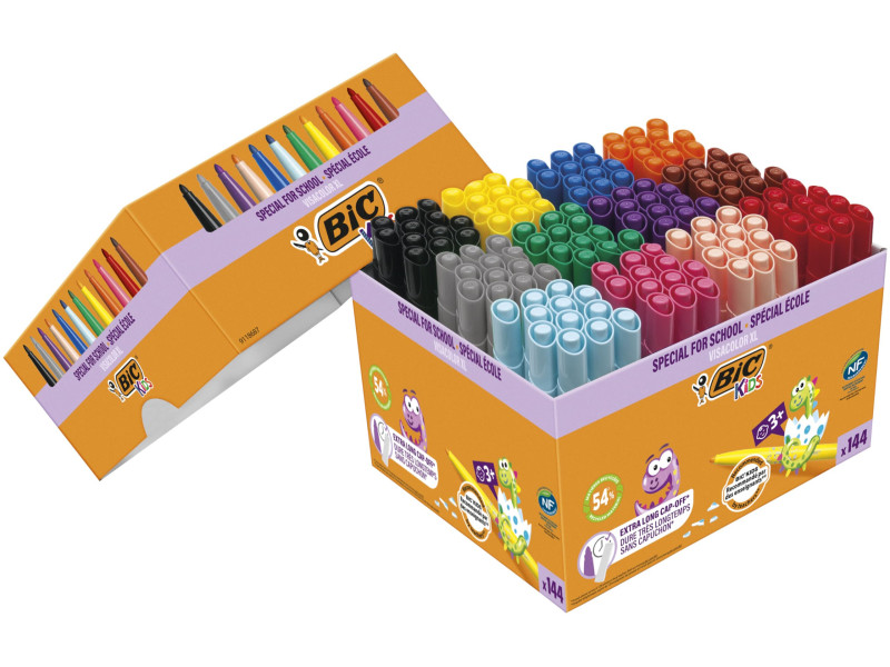 BIC KIDS Feutre Visacolor XL, Class Pack de 144 feutres
