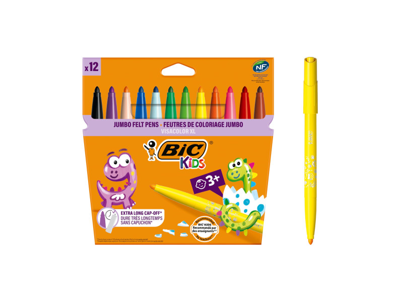 BIC KIDS Feutre Visacolor XL ecolutions, étui carton de 12