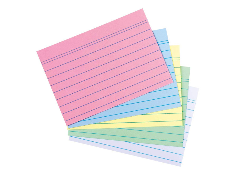 herlitz Fiches bristol, A8, ligné, assorti