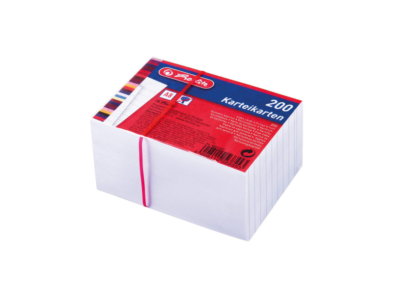 herlitz Fiches bristol, A8, ligné, blanc