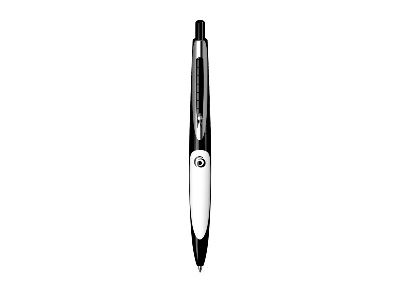 herlitz Stylo à bille rétractable my.pen, noir/blanc
