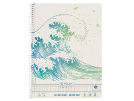herlitz Cahier spiralé GREENline Vague, A4, quadrillé