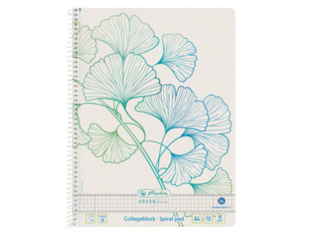 herlitz Cahier spiralé GREENline Ginkgo, A4, quadrillé