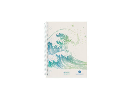 herlitz Cahier spiralé GREENline Vague, A5, quadrillé