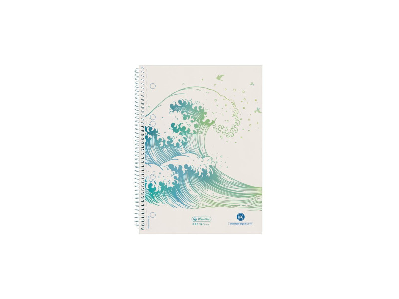 herlitz Cahier spiralé GREENline Vague, A5, quadrillé