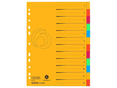 herlitz Intercalaire en carton, A4 extra large, 12 touches
