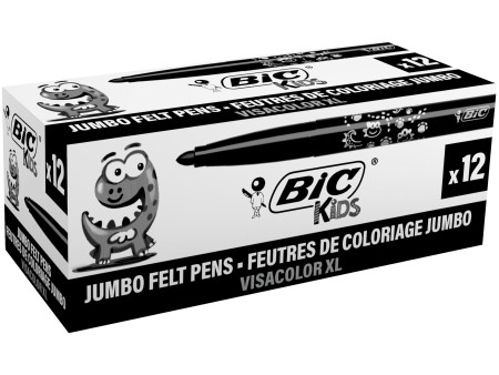BIC KIDS Feutres 'Visacolor XL', 12 pièces, noir