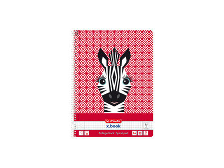 herlitz Cahier spiralé 'Cute Animals Zebra', A4, quadrillé
