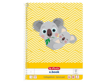 herlitz Cahier spiralé 'Cute Animals Koala', A4, ligné