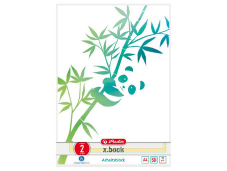 herlitz Bloc de cours GREENline A4, 50 feuilles, réglure 2