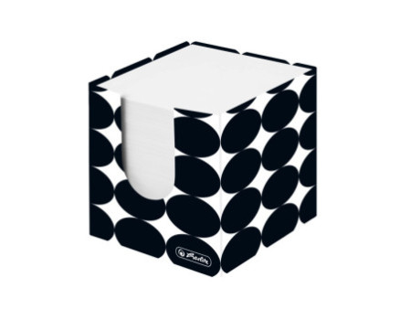 herlitz Cube bloc-notes Just Black, 90 x 90 mm, noir/blanc