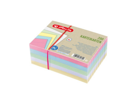 herlitz Fiches Recycling, format A6, ligné, assortiment