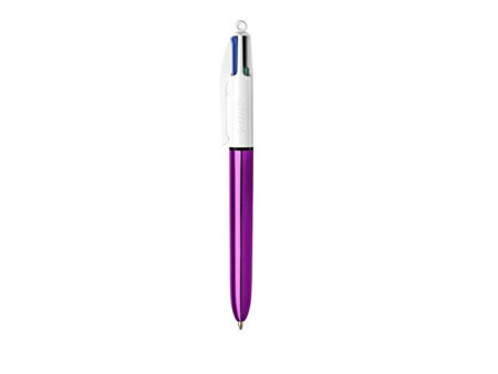 BIC Stylo à bille 4 Colours Shine, 0,32 mm, violet