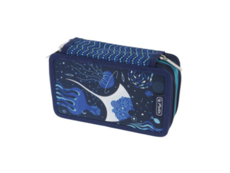 herlitz Étui scolaire TriCase 'Deep Ocean', 31 pièces