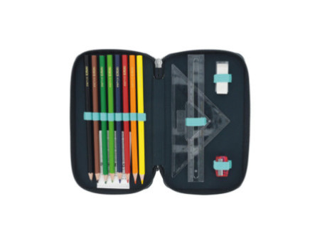 herlitz Étui scolaire TriCase 'Happy Lions', 31 pièces